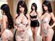 A group of women in lingerie standing next to each other.